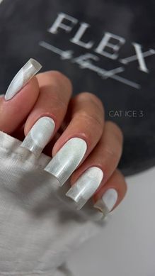 Cat Ice 03 - білий перламутровий гель-лак котяче око 8мл